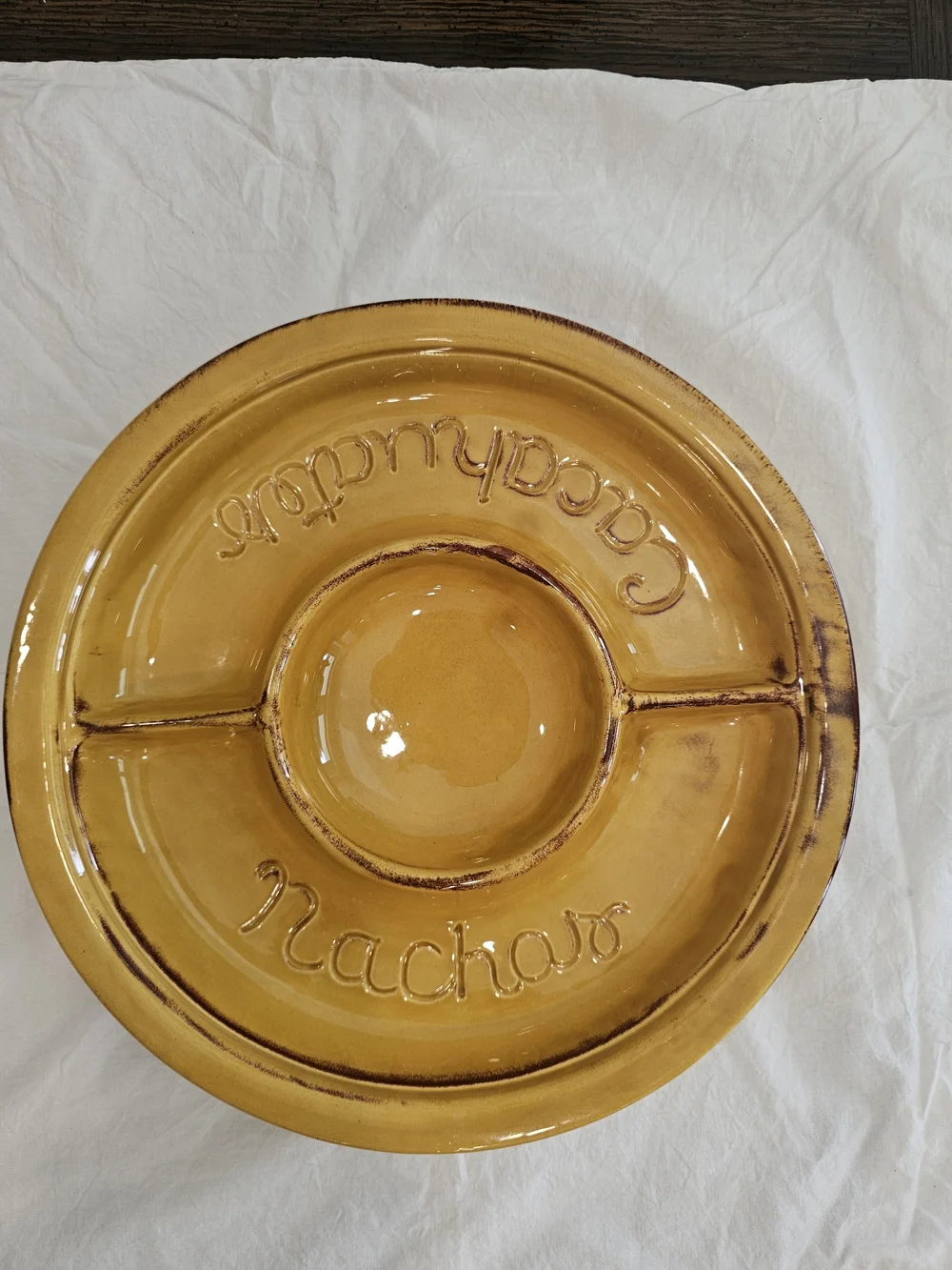 Vintage California Pottery Yellow Serving Plate, 